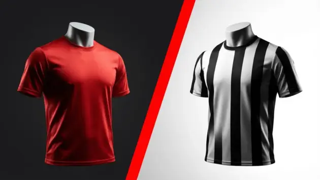 Manchester United and Juventus jerseys in dramatic studio lighting representing transfer swap deal