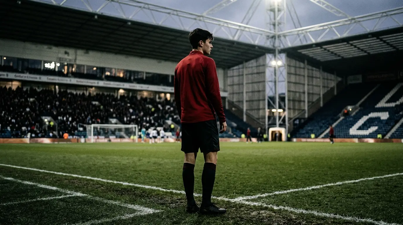 Toby Collyer silhouette beside a floodlit football pitch amid transfer speculation