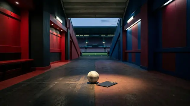 Stadium tunnel symbolising a stalled Manchester United and Barcelona transfer negotiation for Alejandro Balde