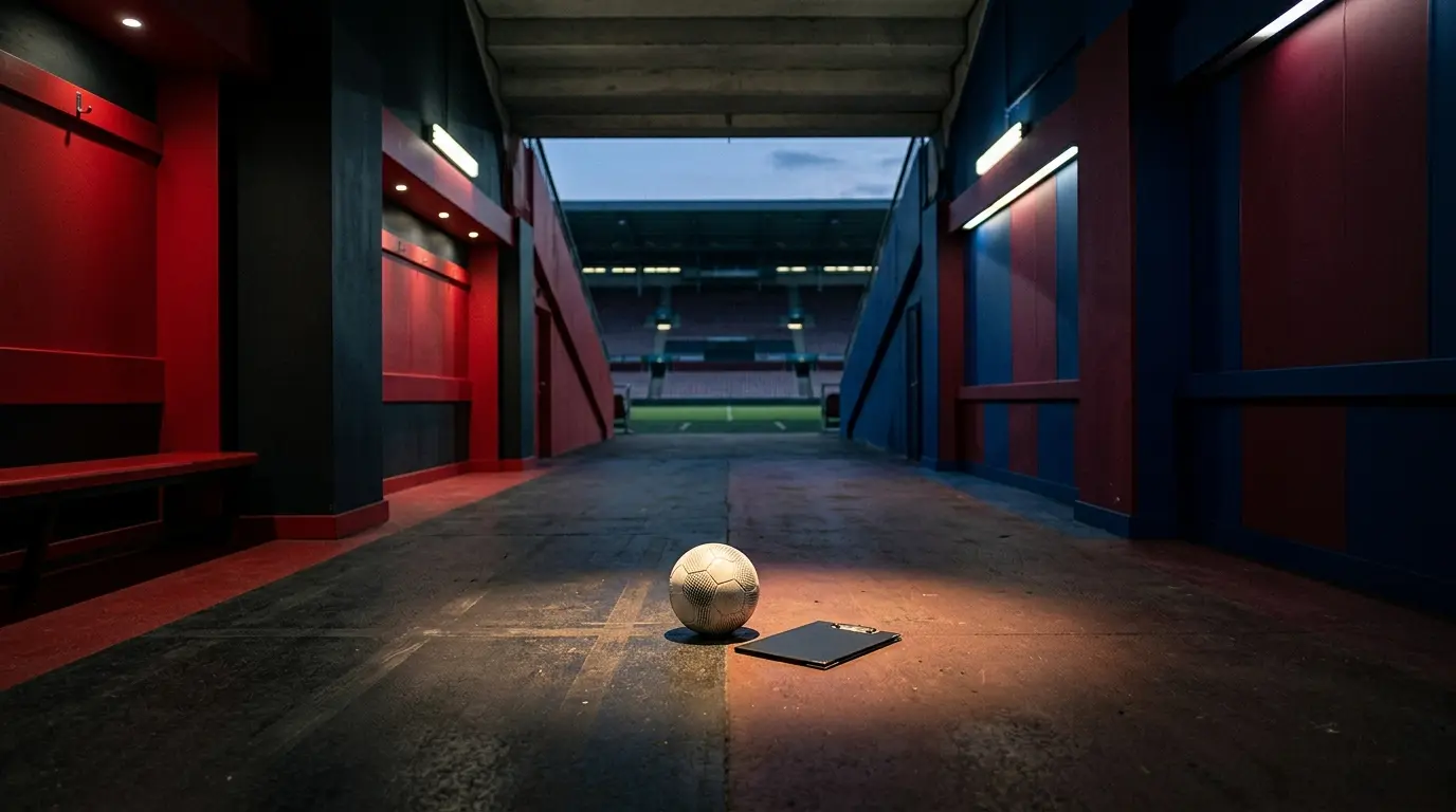 Stadium tunnel symbolising a stalled Manchester United and Barcelona transfer negotiation for Alejandro Balde