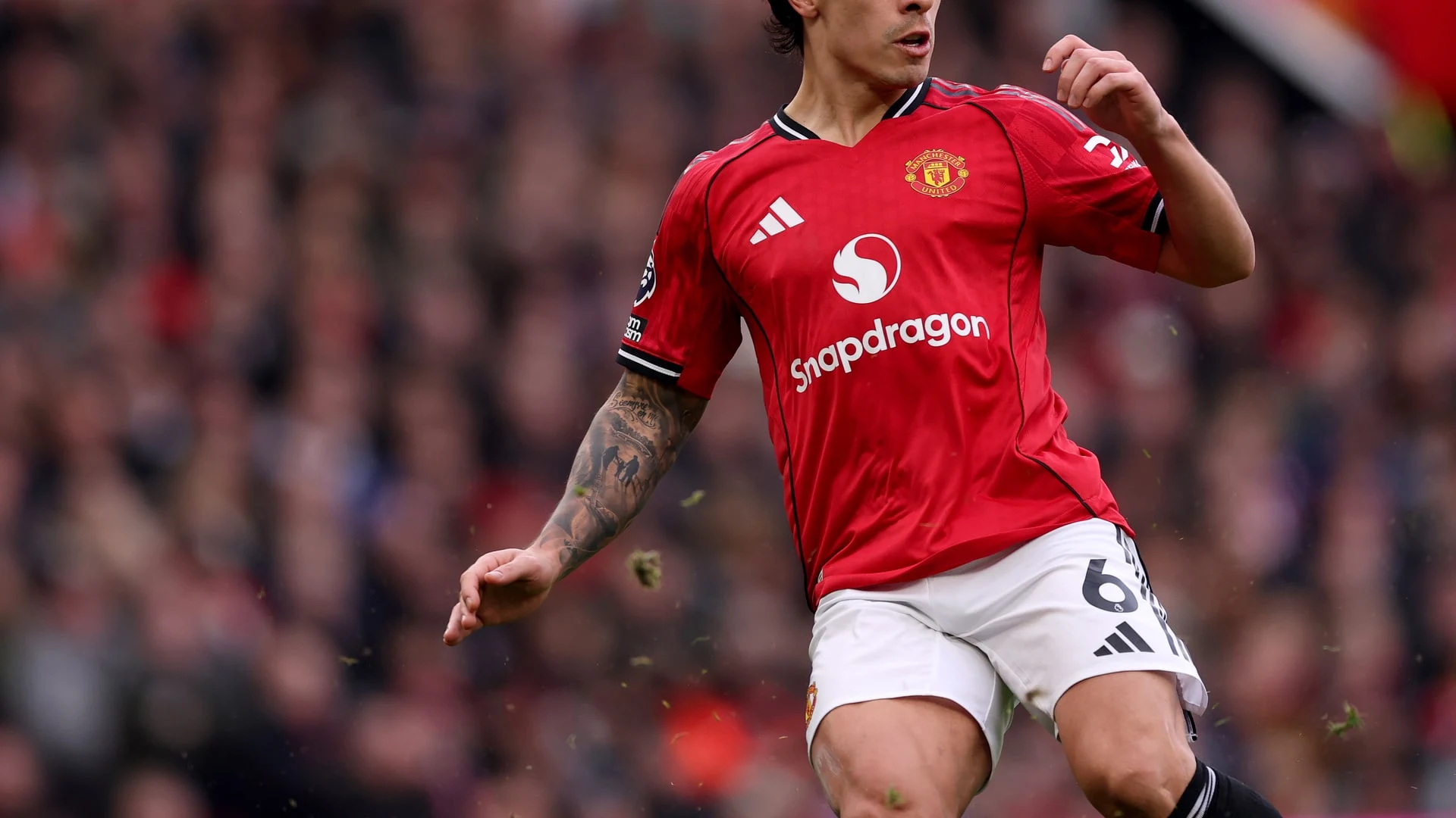 Lisandro Martinez in a Manchester United kit during a match